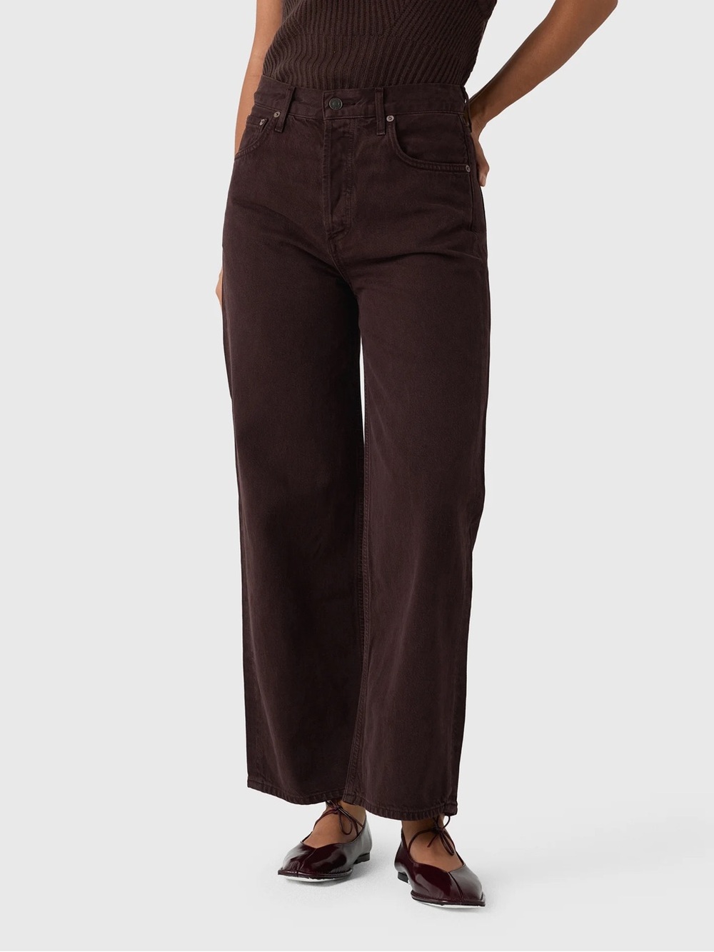 AGOLDE Women's Ren Wide Leg Jean Sloe Berry 30